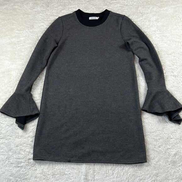 Stelen long sleeved grey knit sweater dress, small - Picture 3 of 8